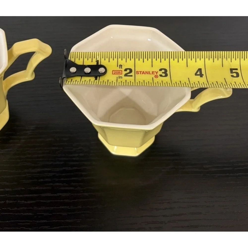 Set Of 2 Vintage Independence Ironstone Interpace Japan Yellow Coffee Cups